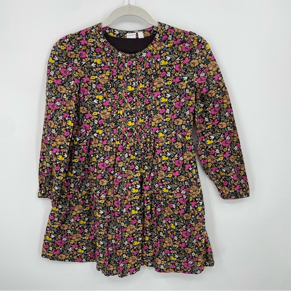 GAP Kids‎ pintuck Tiered Floral Dress brown ditsy floral girls Sz M